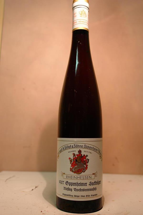 Weingut A.Gillot & Söhne - Oppenheimer Sackträger Riesling Trockenbeerenauslese 1937