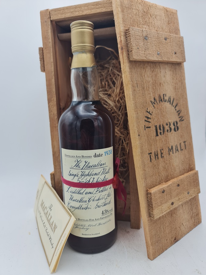 Macallan 1938 'Red Ribbon' handwritten label 42 Years Old bottled 1980 Single Speyside Malt Scotch Whisky 43% alc by vol 700ml bt. N°128 with OWC