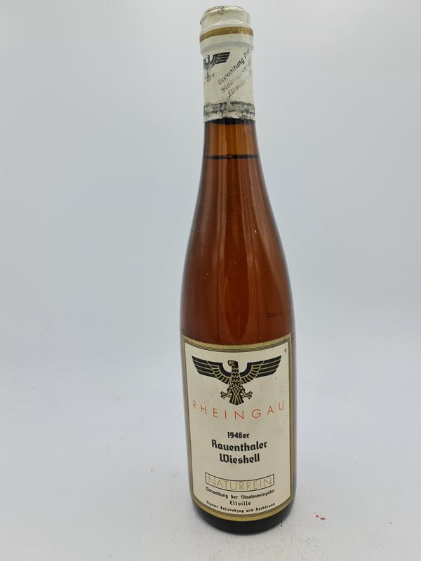 Hessische Staatsweingüter Kloster Eberbach - Rauenthaler Wieshell Riesling naturrein 1948