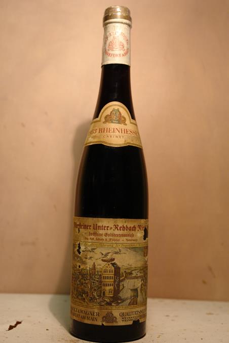 Schulz & Wagner Frankfurt - Niersteiner Unter-Rehbach Riesling hochfeine Goldbeerenauslese Cabinet 1953