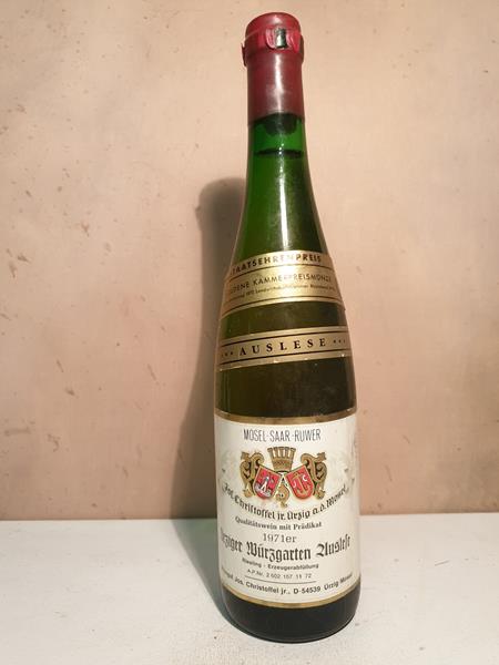 Jos. Christoffel Jr. (Christoffel-Prüm) - Uerziger Würzgarten Riesling Auslese *** (3 STAR) Goldkapsel 1971
