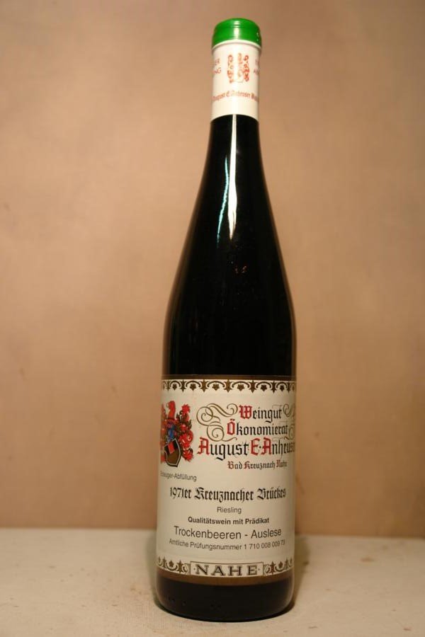 Weingut August Anheuser - Kreuznacher Brückes Riesling Trockenbeerenauslese 1971