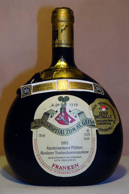 Bürgerspital zum heiligen Geist Würzburg - Randersackerer Pfülben Rieslaner Trockenbeerenauslese Goldkapsel 1992