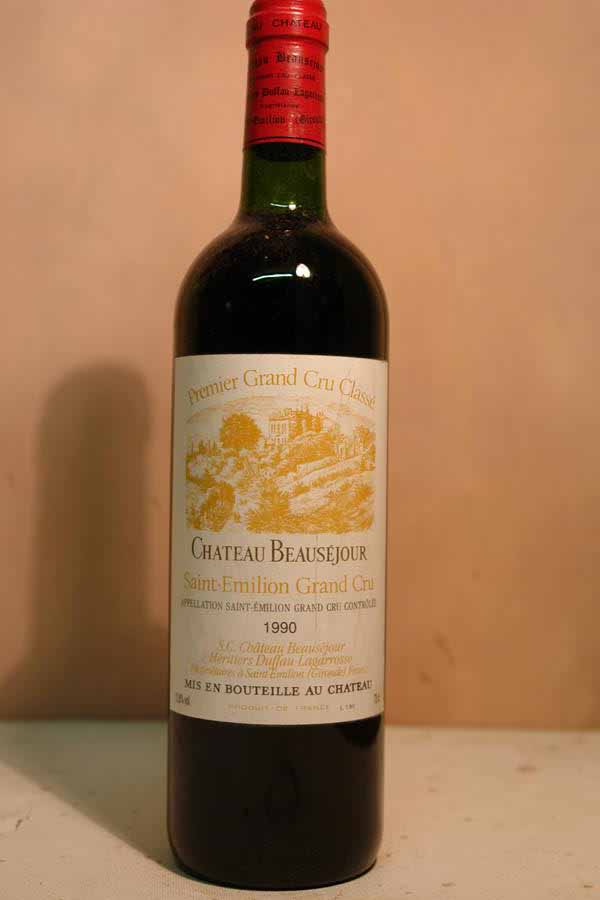 Château Beauséjour Heritiers Duffau-Lagarrosse St. Emilion Grand Cru Classé 1990