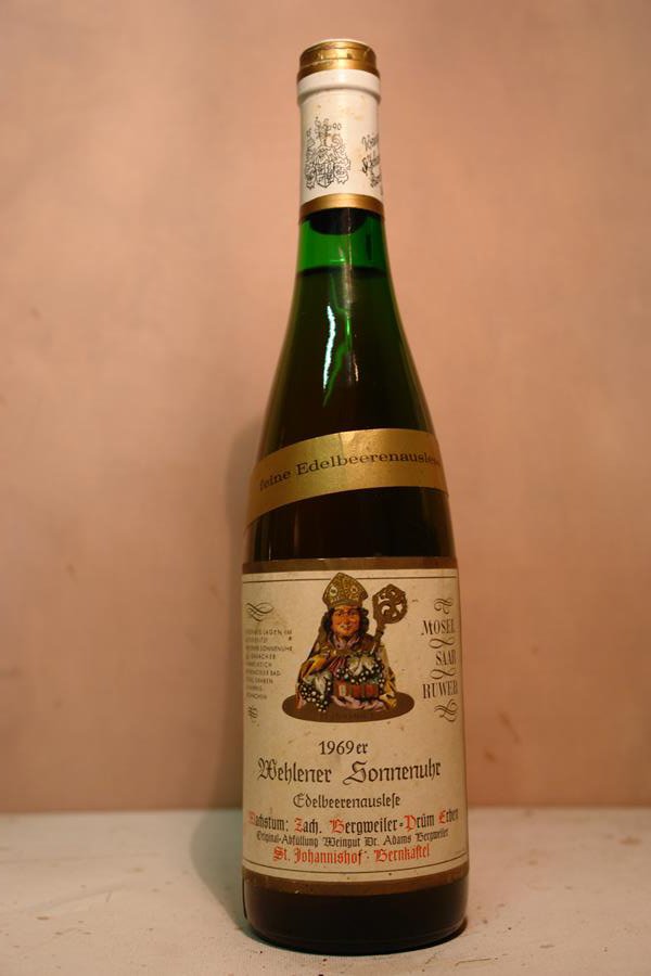 Zach. Bergweiler Prüm Erben Johannishof - Wehlener Sonnenuhr Riesling Edelbeerenauslese 1969