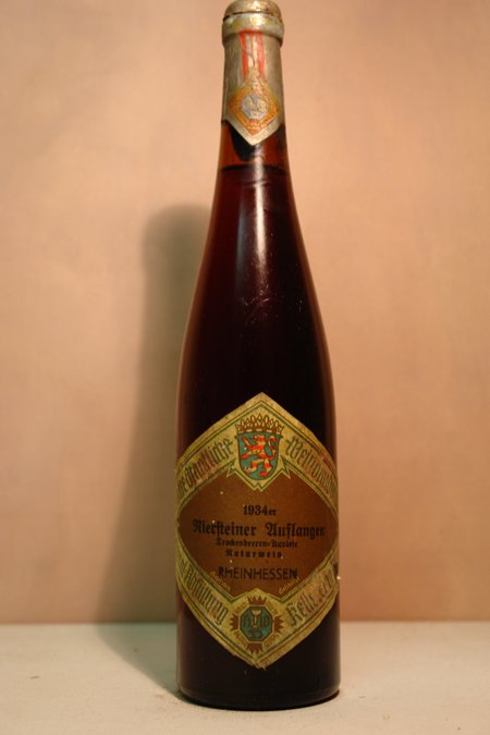 Staatliche Weinbaudomäne Mainz - Niersteiner Auflangen Riesling Trockenbeerenauslese naturrein 1934