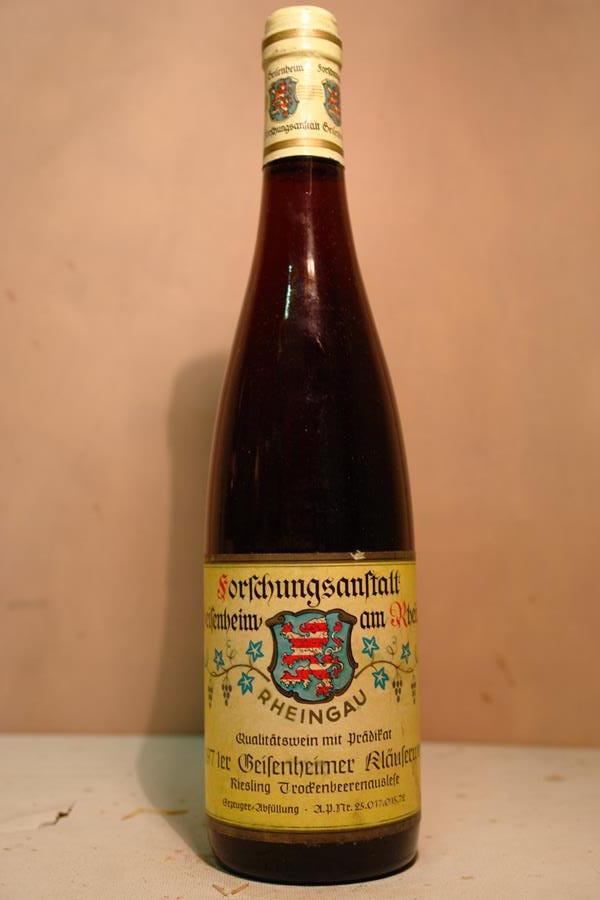 Lehr u. Forschungsanstalt Geisenheim - Geisenheimer Kläuserweg Riesling Trockenbeerenauslese 1971