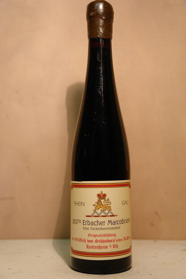 Schloss Schönborn - Erbacher Marcobrunn Riesling feine Trockenbeerenauslese 1937 'reconditioned from the estate 2014'