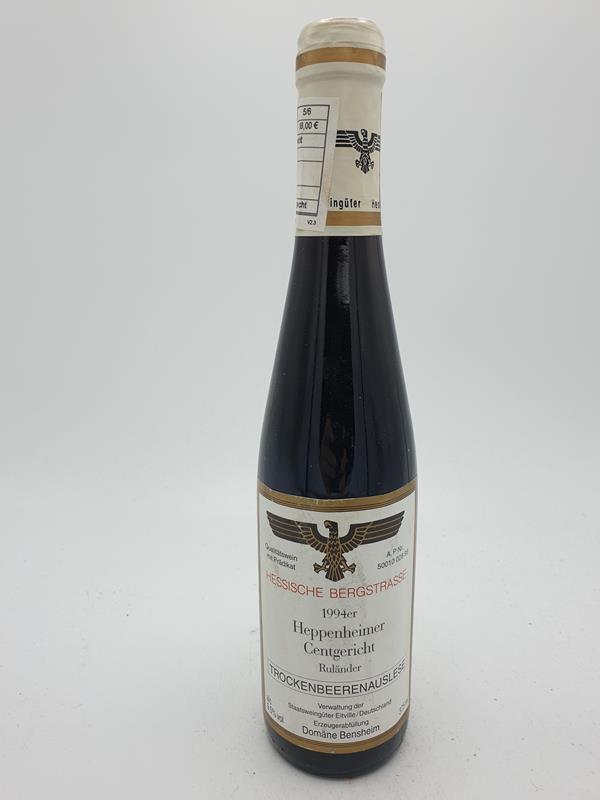 Hessische Staatsweingüter Domaine Bergstrasse - Heppenheimer Centgericht Ruländer Trockenbeerenauslese 1994 375ml Hessische Staatsweingüter Domaine Bergstrasse - Heppenheimer Centgericht Ruländer Trockenbeerenauslese 1994 375ml