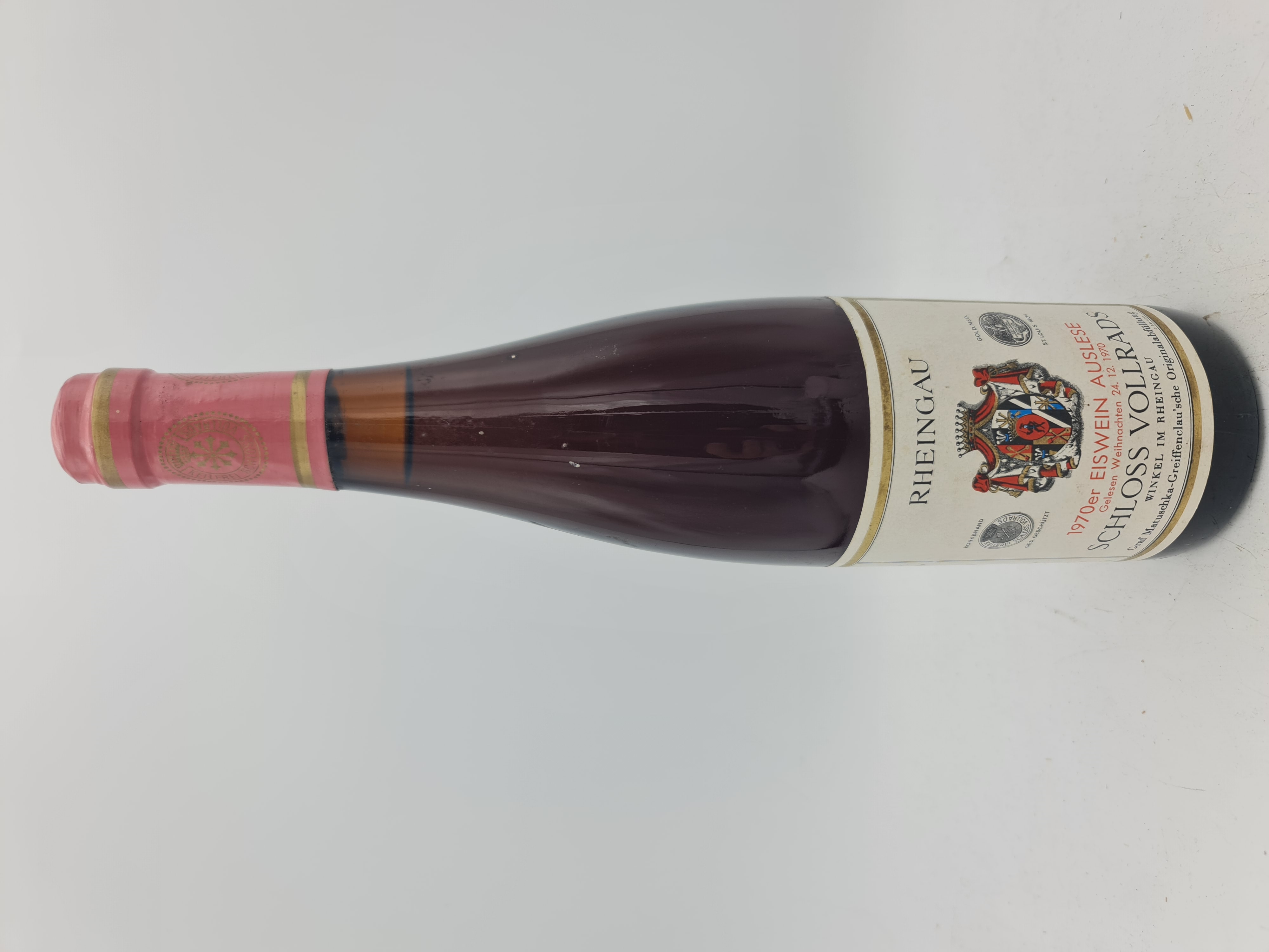 Schloss Vollrads - Riesling Eiswein Auslese Rosalack 'Weihnachtswein gelesen am 24.12.1970' 1970