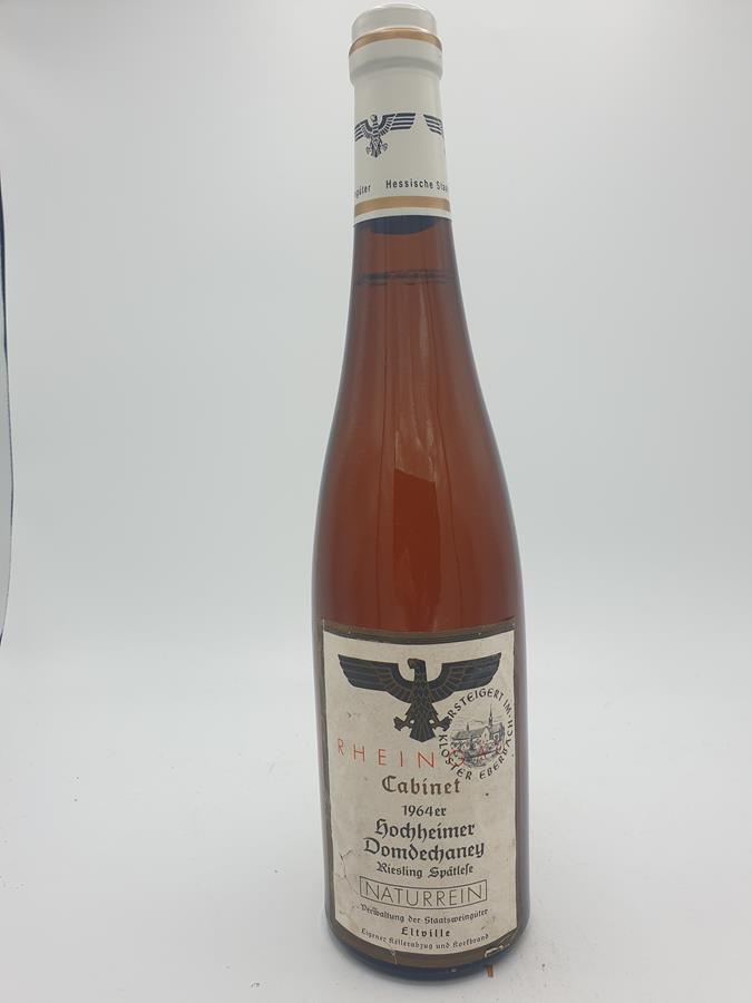 Hessische Staatsweingüter Kloster Eberbach - Hochheimer Domdechaney Riesling Spätlese Cabinet naturrein Versteigerungswein 1964