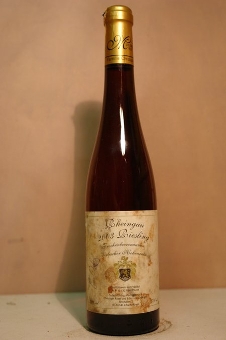 Eberhart Ritter und Edler von Oetinger - Erbacher Hohenrain Riesling Trockenbeerenauslese 2003 500ml