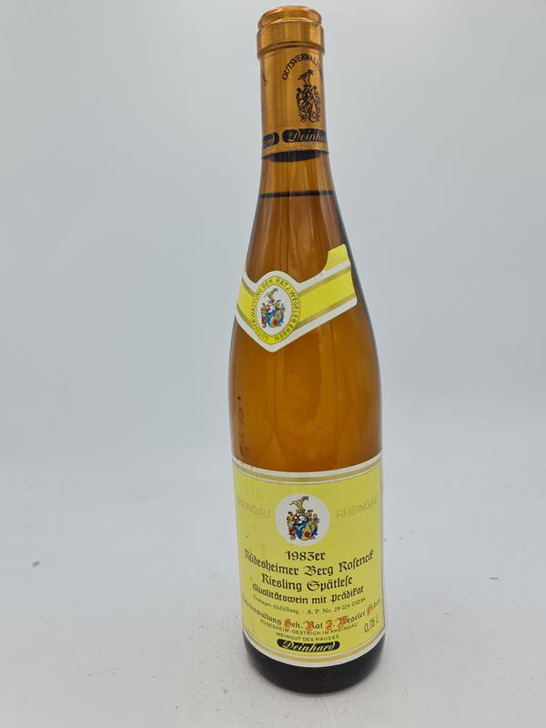 Gutsverwaltung Geheimrat J. Wegeler Deinhard - Rüdesheimer Berg Roseneck Riesling Spätlese 1983