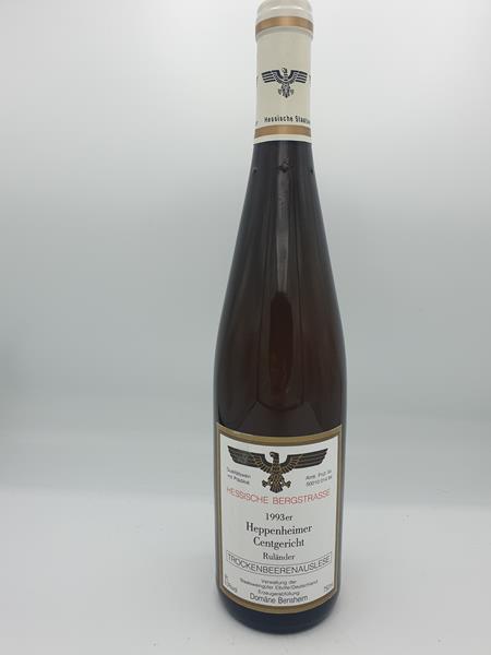 Hessische Staatsweingüter Domaine Bergstrasse - Heppenheimer Centgericht Ruländer Trockenbeerenauslese 1993 Hessische Staatsweingüter Domaine Bergstrasse - Heppenheimer Centgericht Ruländer Trockenbeerenauslese 1993