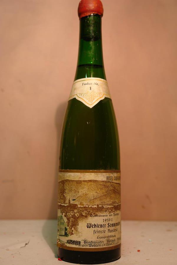 Geschwister Kerpen - Wehlener Sonnenuhr Riesling feinste Auslese Fuder N°1 1959