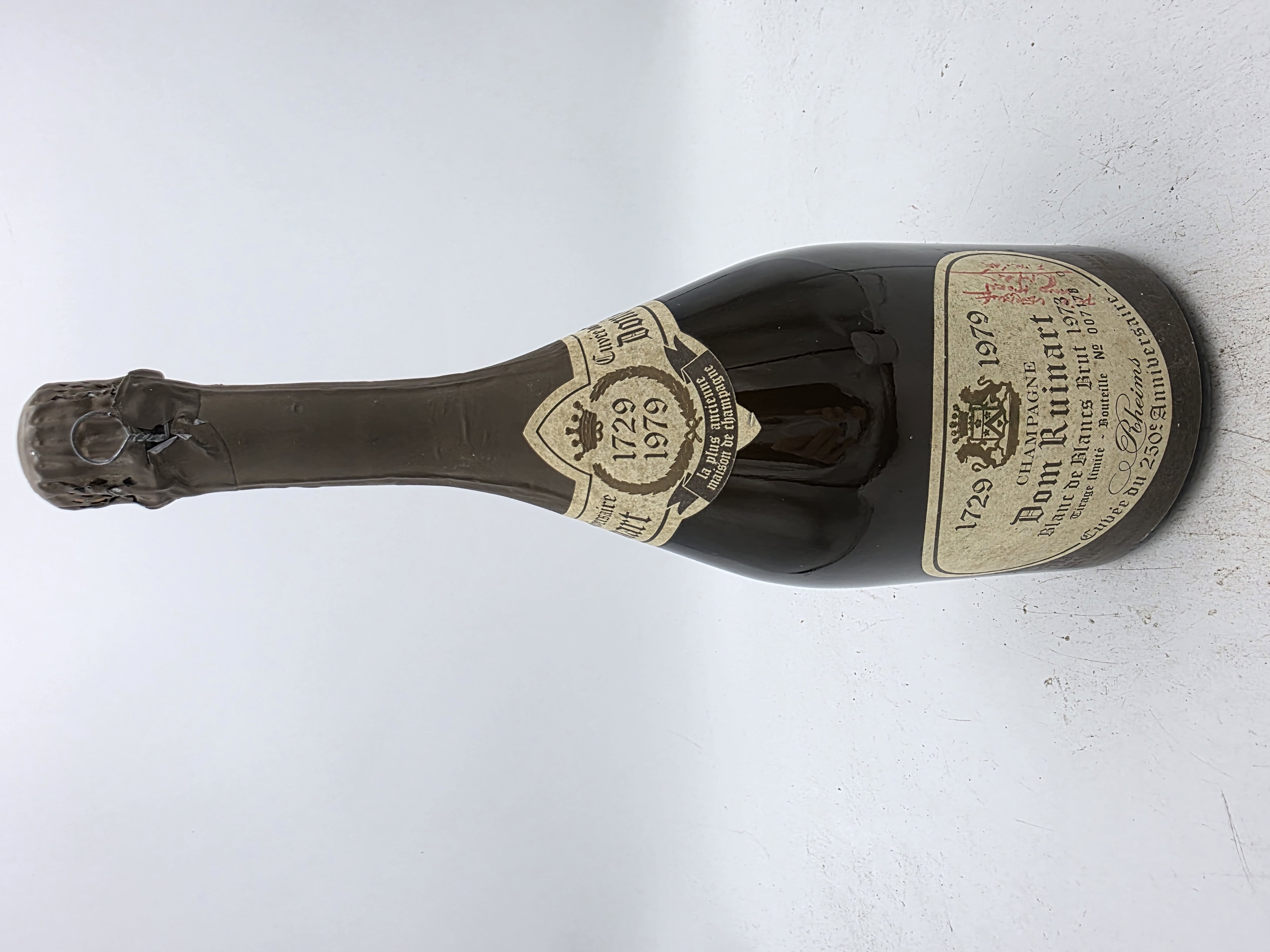 Dom Ruinart brut blancs de blancs 1973 Cuvée de 250th Anniversaire 1729-1979 'Tirage limité' bt N°007178