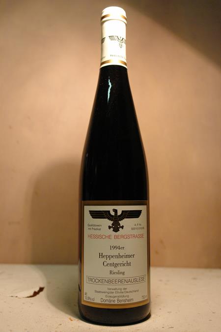Hessische Staatsweingüter Domaine Bergstrasse - Heppenheimer Centgericht Riesling Trockenbeerenauslese 1994 Hessische Staatsweingüter Domaine Bergstrasse - Heppenheimer Centgericht Riesling Trockenbeerenauslese 1994