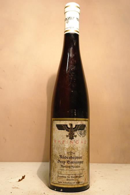 Hessische Staatsweingüter Kloster Eberbach - Rüdesheimer Berg Rottland Riesling Spätlese Cabinet Versteigerungswein 1937