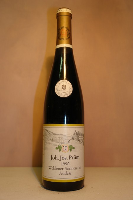 J. J. Prüm - Wehlener Sonnenuhr Riesling Auslese lange GOLDKAPSEL Versteigerungswein 1990