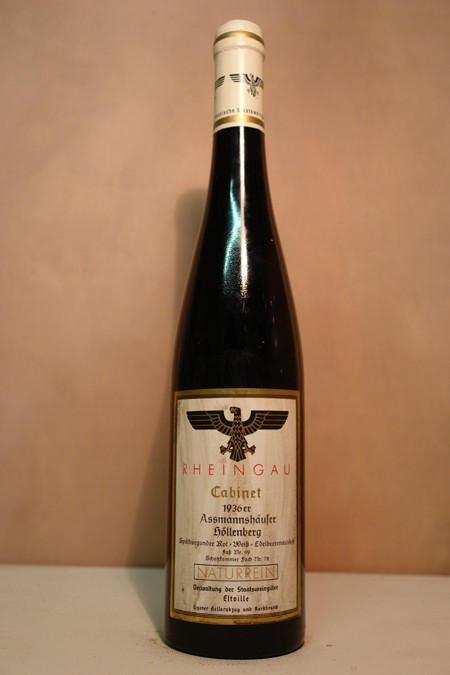 Hessische Staatsweingüter Kloster Eberbach - Assmannshäuser Höllenberg Spätburgunder Rot-Weiss Edelbeerenauslese Fass Nr. 49 Schatzkammer Fach Nr. 78 Cabinet 1936