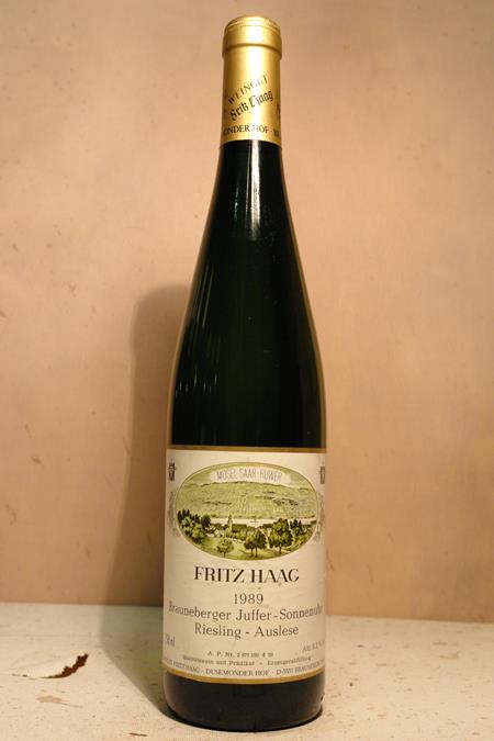 Fritz Haag  - Brauneberger Juffer-Sonnenuhr Riesling Auslese Goldkapsel 1989