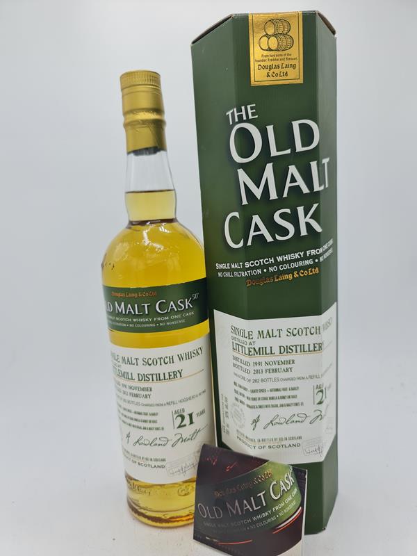 Littlemill 1991 21 Years old bottled 2013 Douglas Laing Old Malt Cask 9443 50% alc by vol 700ml OC