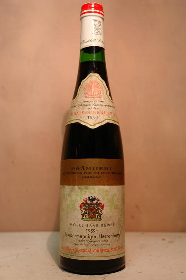 Reichsgraf von Kesselstatt - Niedermenniger Herrenberg Riesling Trockenbeerenauslese Fuder N°9303 1959