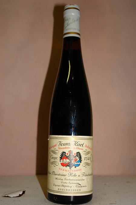 Hermann Franz Schmittsches Weingut Hermannshof - Niersteiner Kehr und Fläschenhahl Riesling Trockenbeerenauslese 'Grösster Spitzenwein' 1959