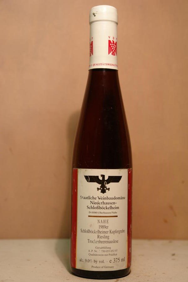 Staatliche Weinbaudomäne Niederhausen Schlossböckelheim - Schlossböckelheimer Kupfergrube Riesling Trockenbeerenauslese 1989 375ml