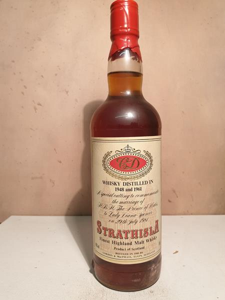 Strathisla - Royal Marriage 1948 & 1961 Finest Highland Single Malt Whisky bottled 1981 40% by vol. alc. 70cl Gordon and MacPhail 'Celebrate the marriage of The Prince of Wales to Lady Diana Spencer'