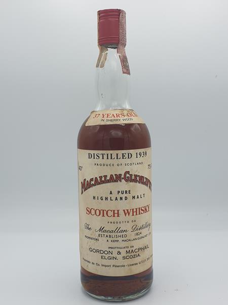 Macallan-Glenlivit Pure Highland Malt Whisky distilled 1939 37 years old 43% vol. 750ml by Gordon & MacPhail