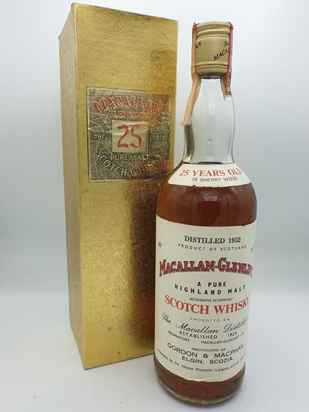 Macallan-Glenlivit Pure Highland Malt Whisky distilled 1952 25 years old 43% vol. 750ml by Gordon & MacPhail with OC