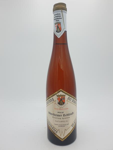 Staatliche Weinbaudomne Mainz - Niersteiner Rehbach Riesling Sptlese naturrein 1961