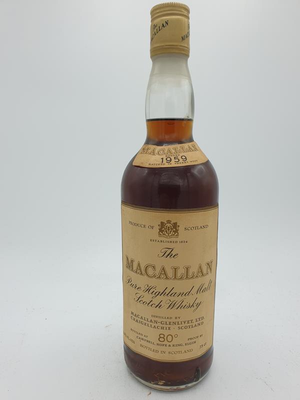 Macallan 1959 - Pure Highland Malt Whisky distilled 1959 80 proof 75cl Sherry Wood by Campbell & Hope Bottling