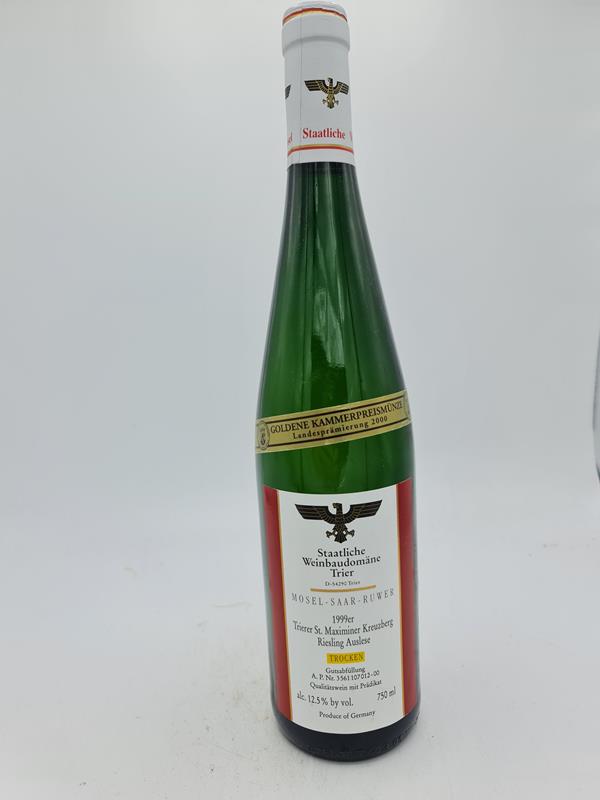 Staatliche Weinbaudomne Trier - Trierer St. Maximiner Kreuzberg Riesling Auslese trocken dry 1999