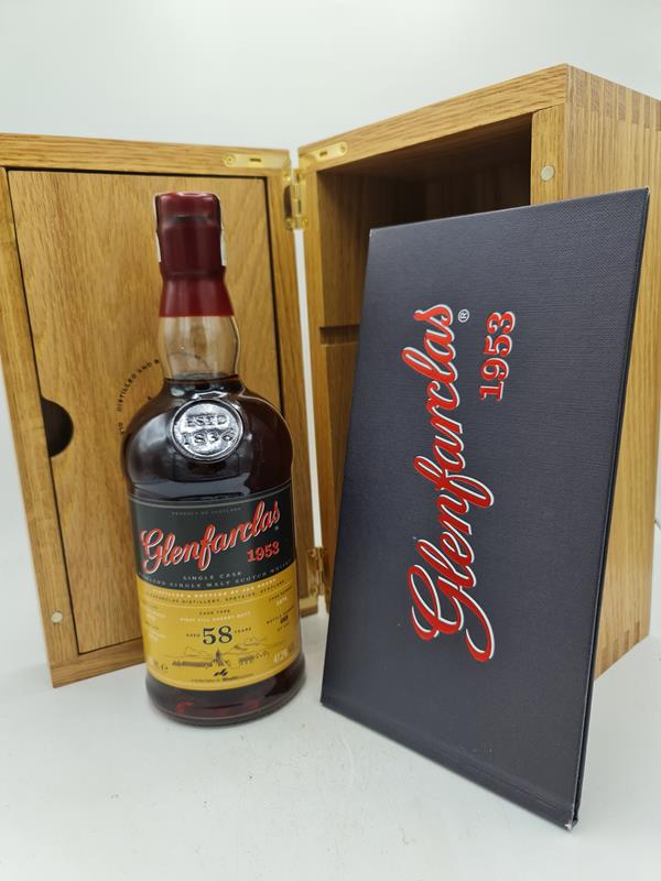 Glenfarclas 1953 - 2012 58 Year Old Single Malt Whisky with OWC and authentic letter 'Wealth Solution' 40% alc. by vol 750ml