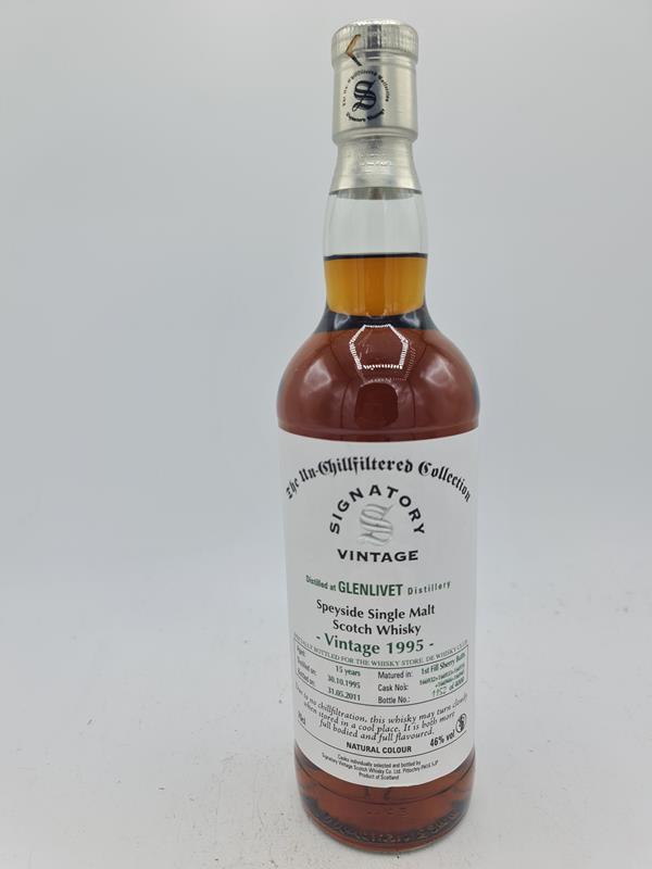 Glenlivet 1995 15 Years Old bottled 2011 Signatory Vintage The Un-Chillfiltered Collection Cask 166932-34 44 45 46,0% alc by vol 700ml