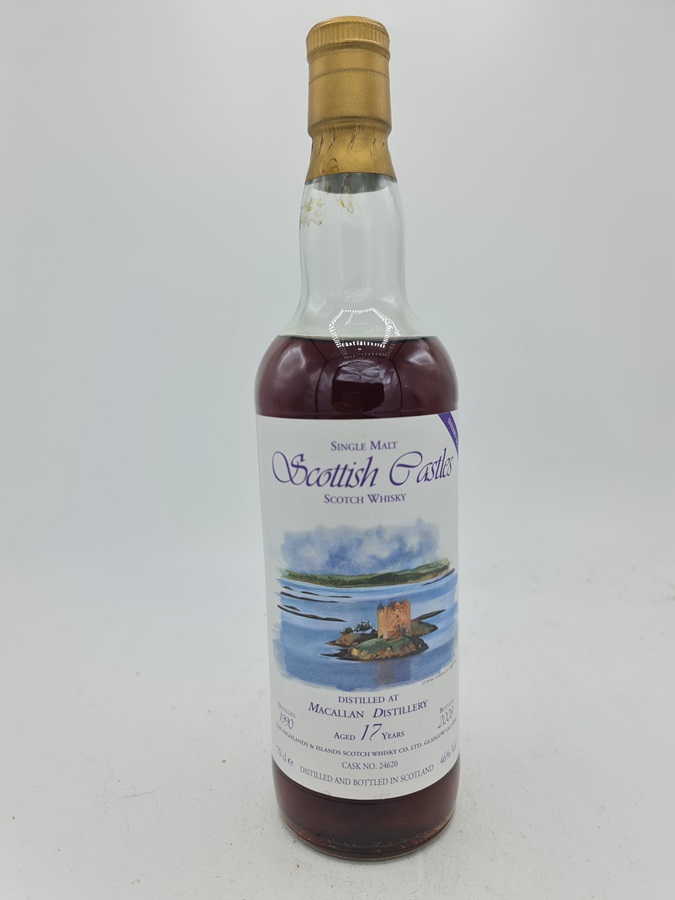 Macallan 1990 17 Years Old bottled 2008 Highland Malt Whisky Scottish Castles Edition Cask N 24620 46% alc by vol. 700ml