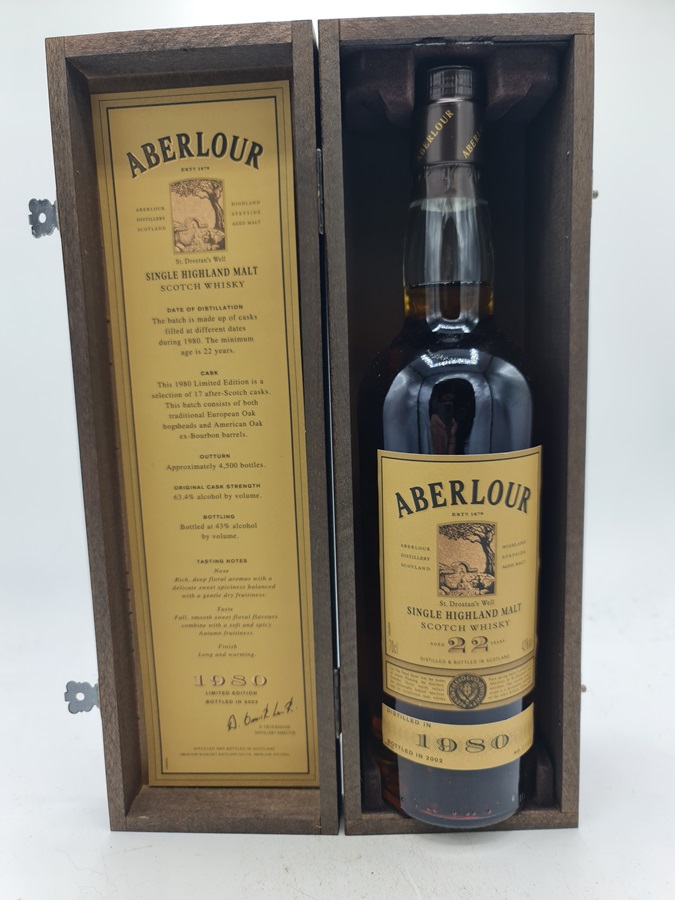 Aberlour 1980 22 Years Old bottled 2022 Single Highland Malt from Speyside 43% alc by vol. 70cl with OC