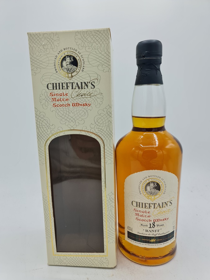 Banff 1980 18 Years old bottled 1998 Single Malt Scotch Whisky Ian Macleod Chieftain's Choice 43% alc by vol 70cl