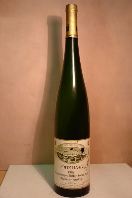 Fritz Haag  - Brauneberger Juffer Sonnenuhr Riesling Auslese Goldkapsel 1998 MAGNUM 1500ml 'original signed bottle'