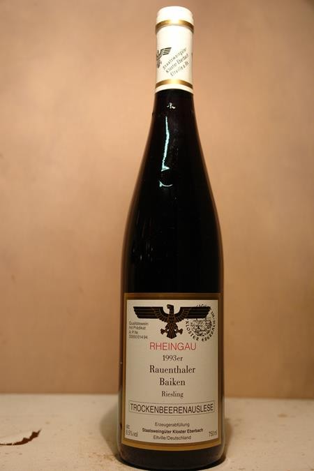 Hessische Staatsweingter Kloster Eberbach - Rauenthaler Baiken Riesling Trockenbeerenauslese Versteigerungswein 1993