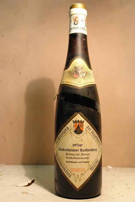Staatliche Weinbaudomne Mainz - Nackenheimer Rothenberg Riesling und Silvaner Trockenbeerenauslese 1971