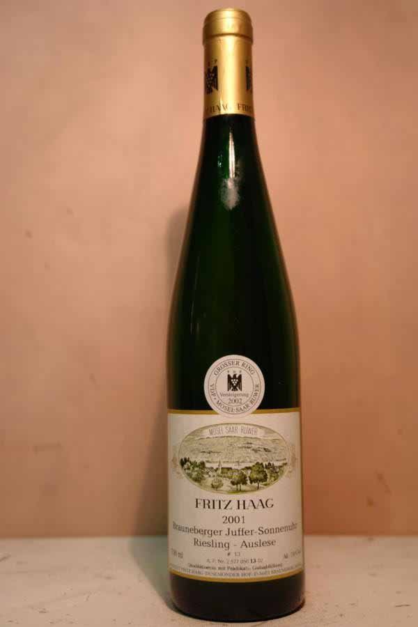 Fritz Haag  - Brauneberger Juffer-Sonnenuhr Riesling Auslese Goldkapsel Versteigerungswein 2001 N13