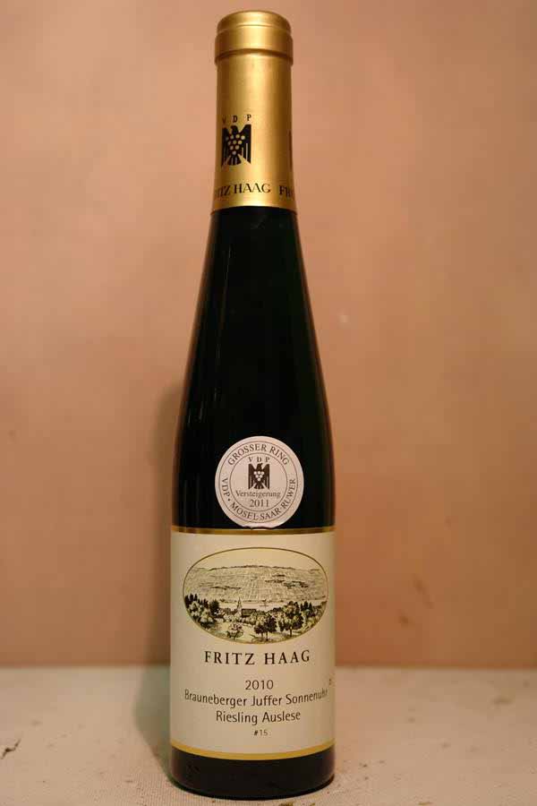 Fritz Haag  - Brauneberger Juffer-Sonnenuhr Riesling Lange Auslese Goldkapsel Versteigerungswein 2010 #15 375ml