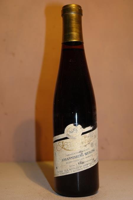 Hidden Cellars Winery - Johannisberg Riesling Botrytised Late Harvest  Baily J. Lovin Vineyard Mendocino County 1989 375ml